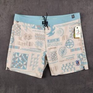 Roark Passage Boardshorts Mens 40 Hinano Vahine Bone Blue 17" RB462 NEW